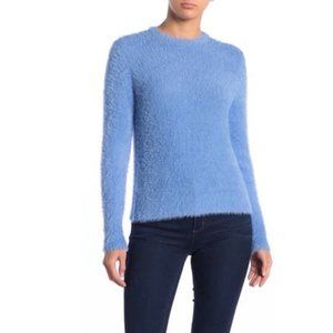 Free Press Faux Fur Fluffy Pullover Blue XL